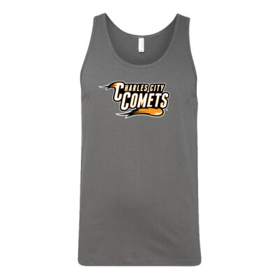 Charles City Comets with Mascot - White Outline - Unisex Jersey Tank Thumbnail