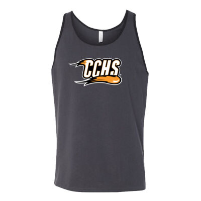 CCHS with Mascot - White Outline - Unisex Jersey Tank Thumbnail