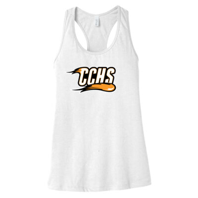 CCHS with Mascot - Orange Outline - Women's Jersey Racerback Tank Thumbnail