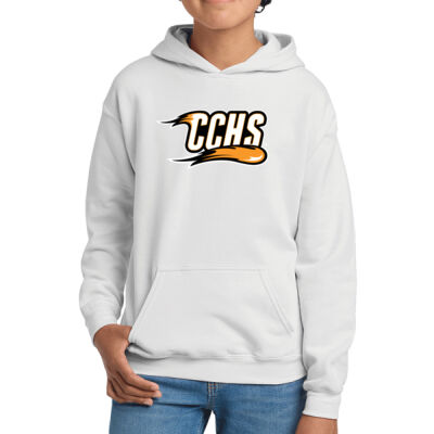CCHS with Mascot - Orange Outline - Youth Heavy Blend™ Hooded Sweatshirt Thumbnail