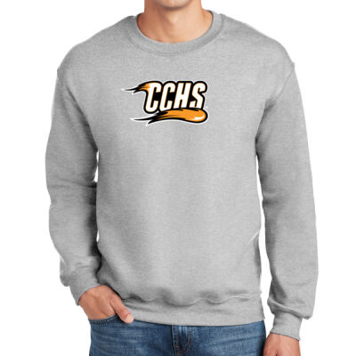 CCHS with Mascot - Orange Outline - DryBlend ® Crewneck Sweatshirt Thumbnail