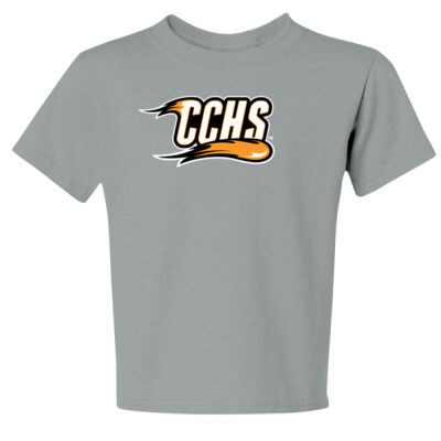 CCHS with Mascot - Orange Outline - Youth Dri Power ® 50/50 Cotton/Poly T Shirt Thumbnail