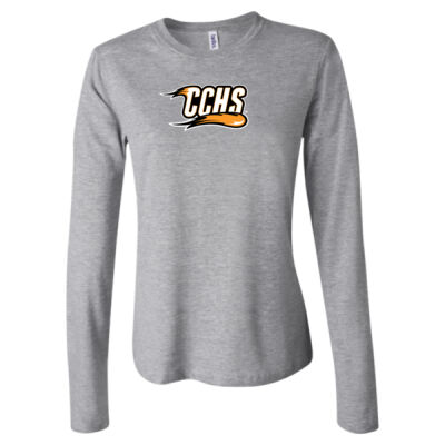 CCHS with Mascot - Orange Outline - Women's Long Sleeve Jersey Tee Thumbnail