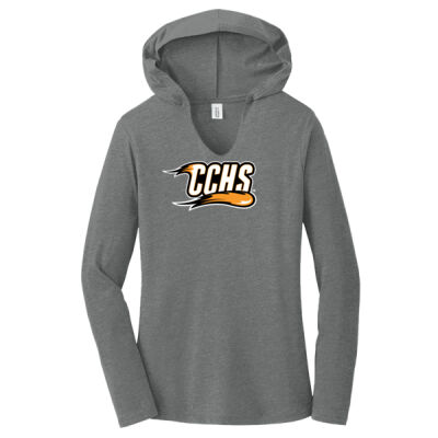 CCHS with Mascot - Orange Outline - Women's Perfect Tri ® Long Sleeve Hoodie Thumbnail