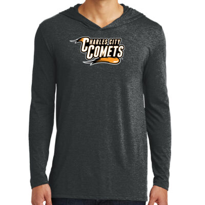 Charles City Comets with Mascot - White Outline - Perfect Tri ® Long Sleeve Hoodie Thumbnail