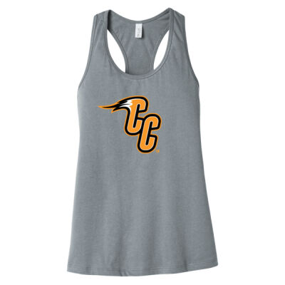 CC - Orange Outline - Women's Jersey Racerback Tank Thumbnail