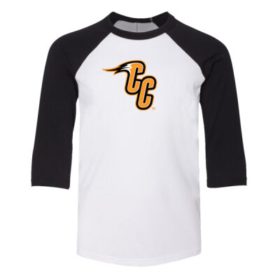 CC - Orange Outline - Youth Three-Quarter Sleeve Baseball Tee Thumbnail
