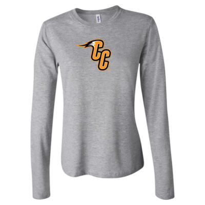 CC - Orange Outline - Women's Long Sleeve Jersey Tee Thumbnail