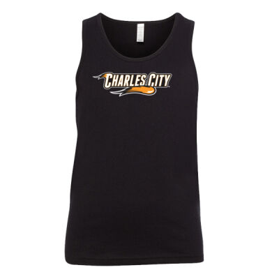 Charles City with Mascot - Horizontal - White Outline - Youth Jersey Tank Thumbnail