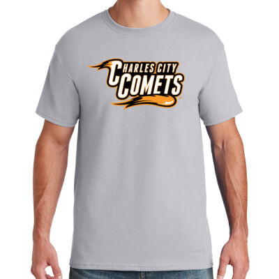 Charles City Comets with Mascot - Orange Outline - Dri Power ® Active 50/50 Cotton/Poly T Shirt Thumbnail