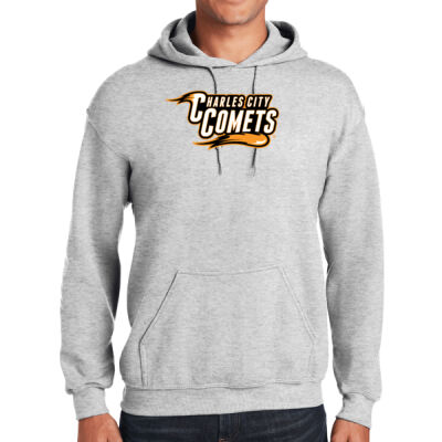 Charles City Comets with Mascot - Orange Outline - Heavy Blend ™ Hooded Sweatshirt Thumbnail
