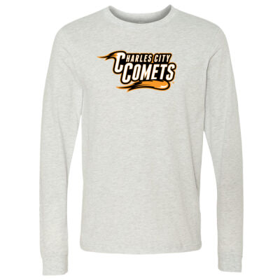 Charles City Comets with Mascot - Orange Outline - Long Sleeve Jersey Tee Thumbnail
