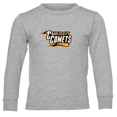 Charles City Comets with Mascot - Orange Outline - Toddler Jersey Long Sleeve T-Shirt Thumbnail