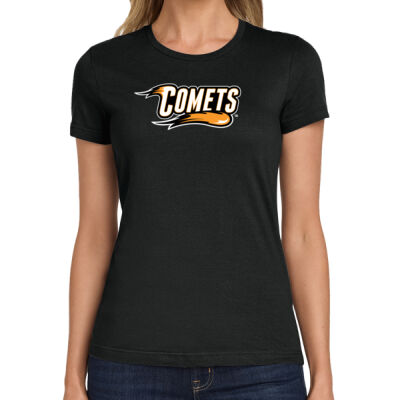 Comets with Mascot Full Color - White Outline - Softstyle ® Ladies T Shirt Thumbnail
