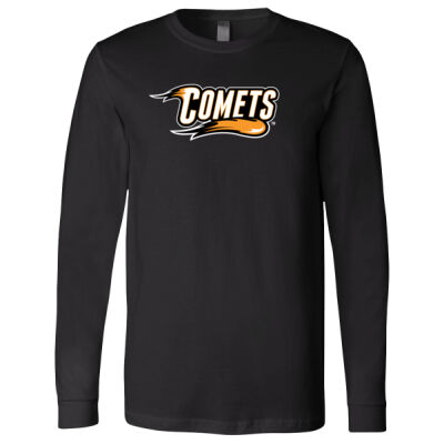 Comets with Mascot Full Color - White Outline - Long Sleeve Jersey Tee Thumbnail