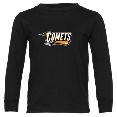 Comets with Mascot Full Color - White Outline - Toddler Jersey Long Sleeve T-Shirt Thumbnail